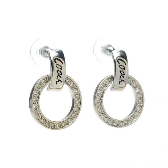 Coach Diamond Circle Stud Silver Earrings AKB | Coach Outlet Canada - Click Image to Close